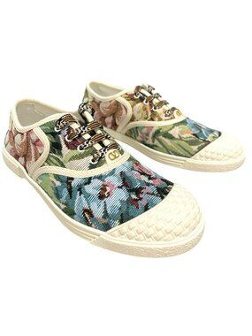 Valentino $820 Floral Tapestry Bay by Bay Lace-Up Sneakers NEW Sz 38 US 8